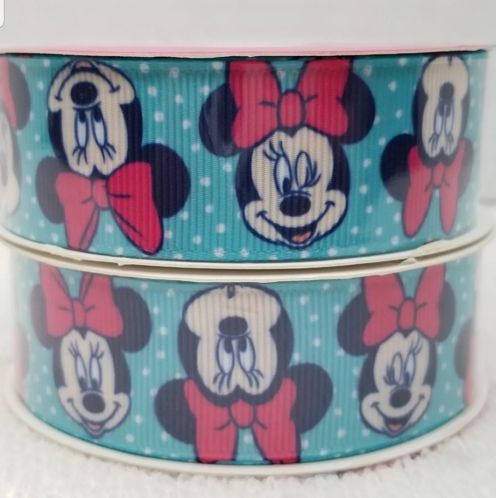 Disney Minnie Mouse Printed Grosgrain Ribbon 2 Spools 1" 3 yards each spool